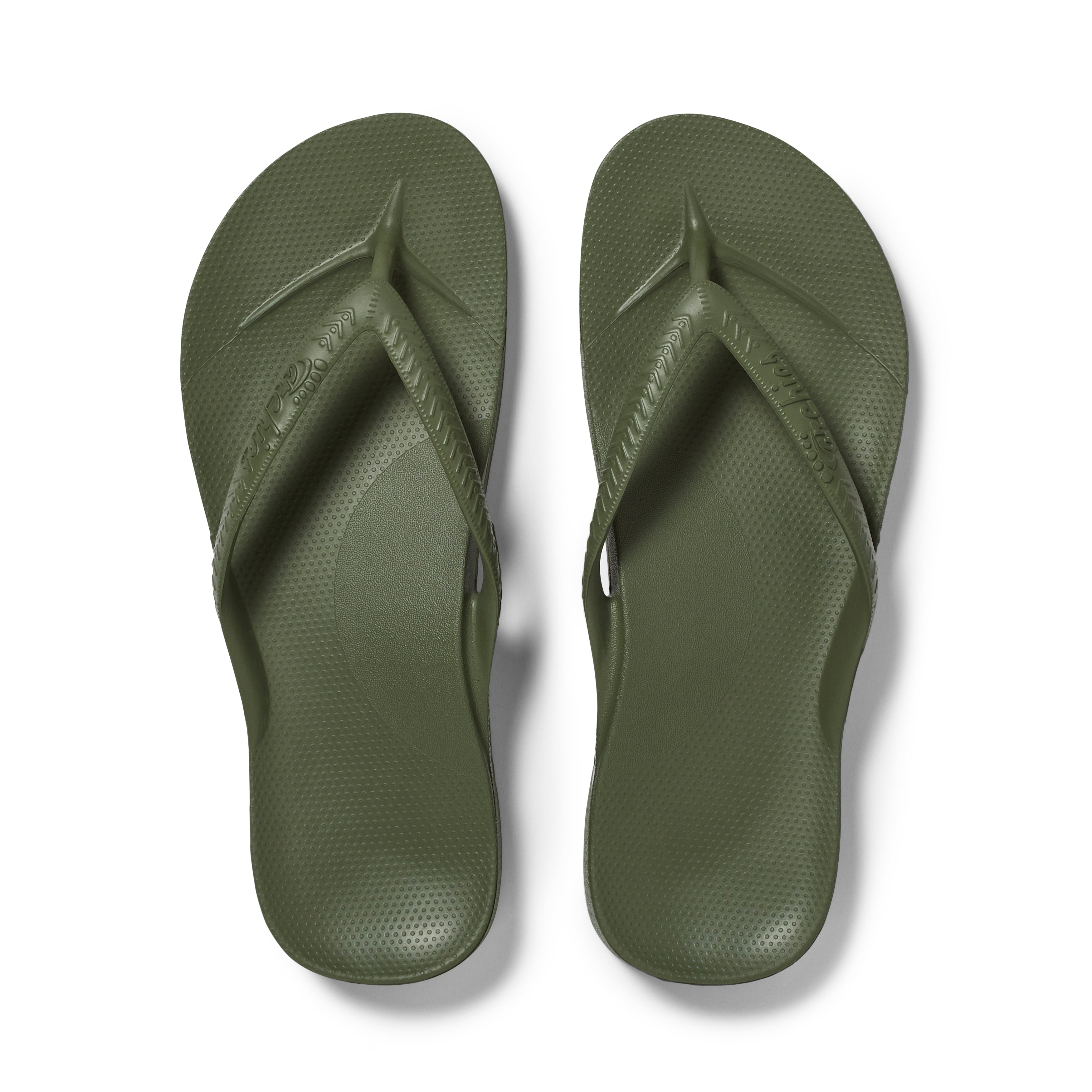 Archies Footwear Arch Support Thongs - Classic - Olive in Single