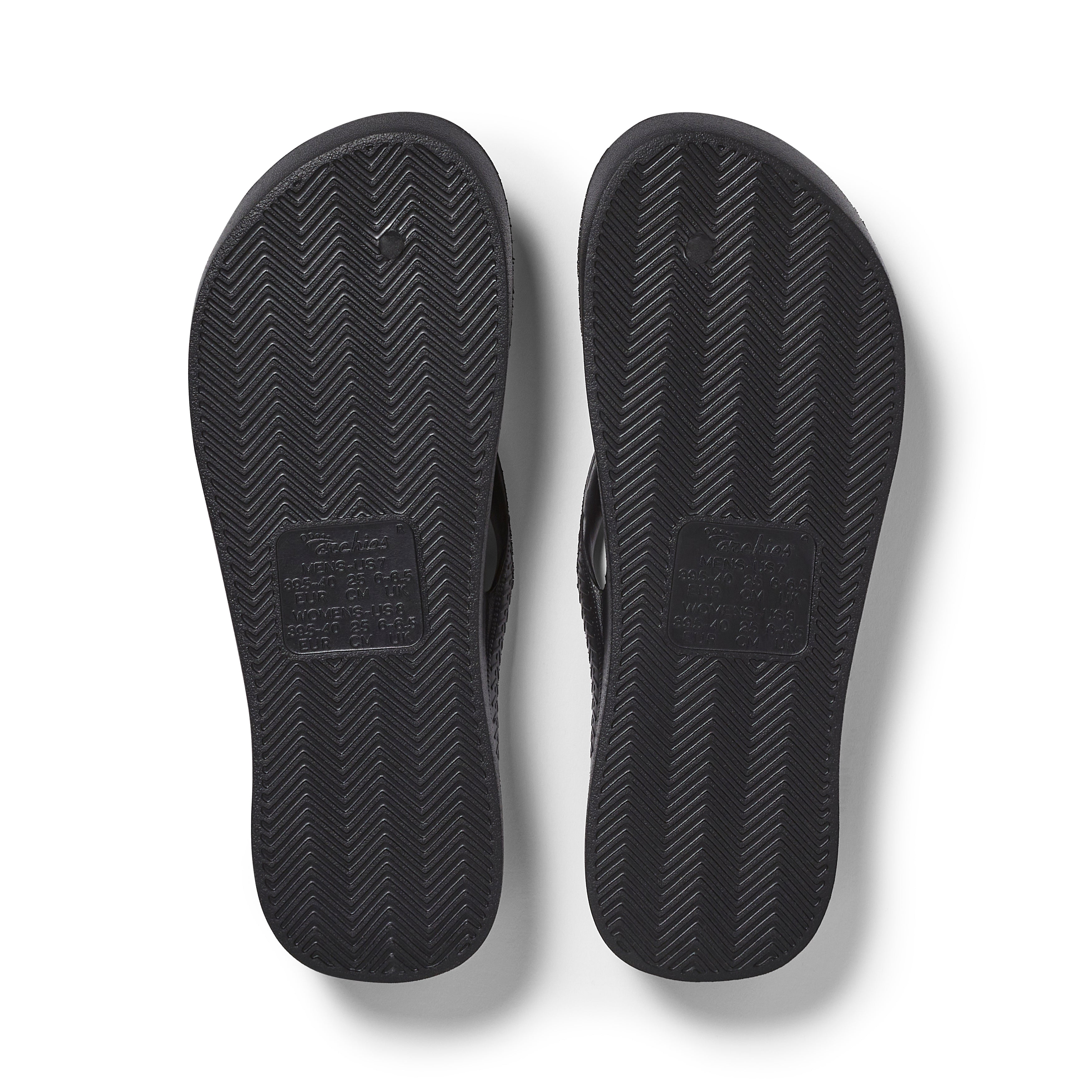 Archies Footwear Arch Support Thongs - Classic - Black in Single