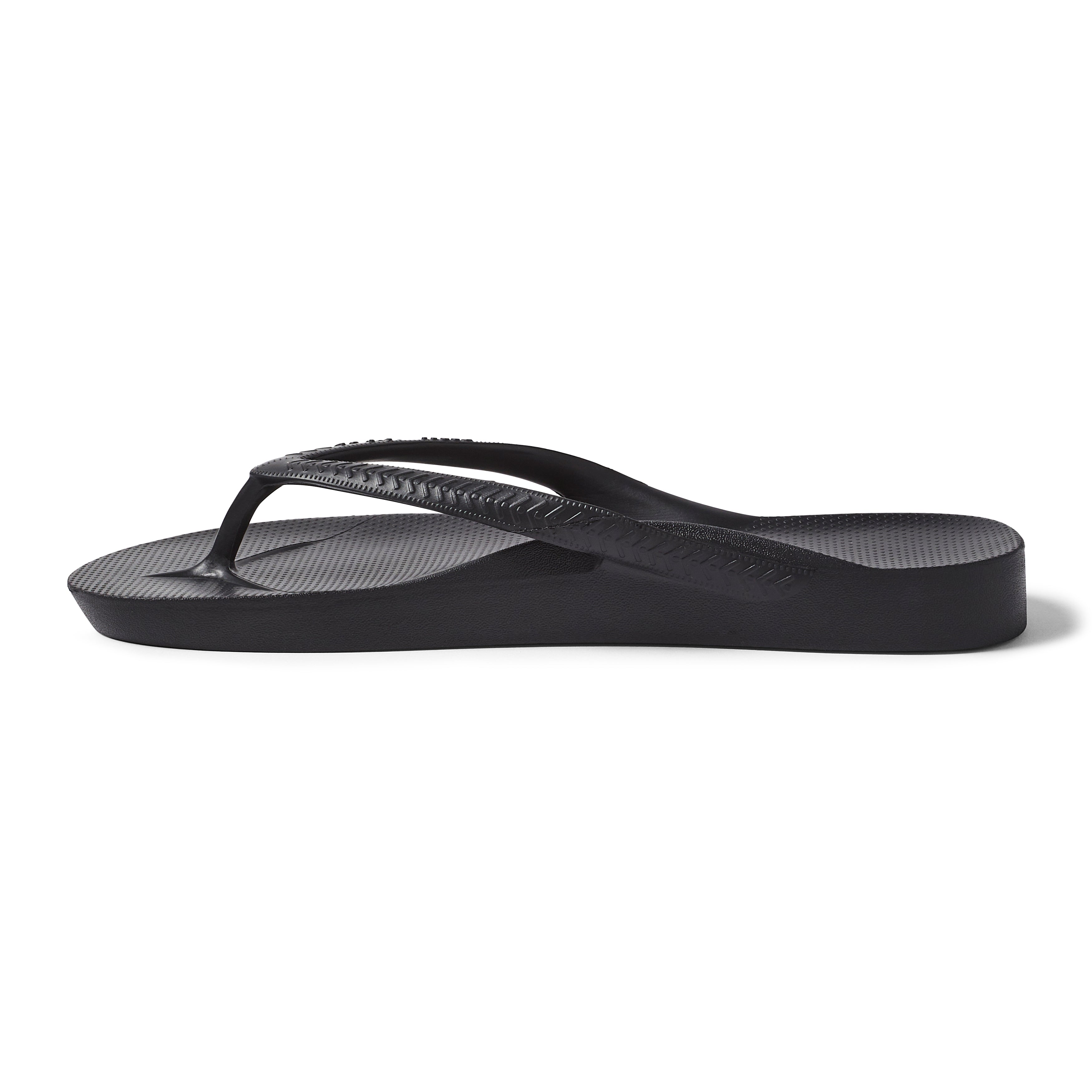 Archies Footwear Arch Support Thongs - Classic - Black in Single