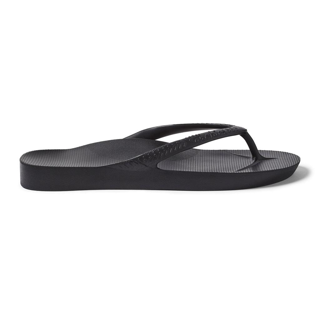 Archies Footwear Arch Support Thongs - Classic - Black in Single