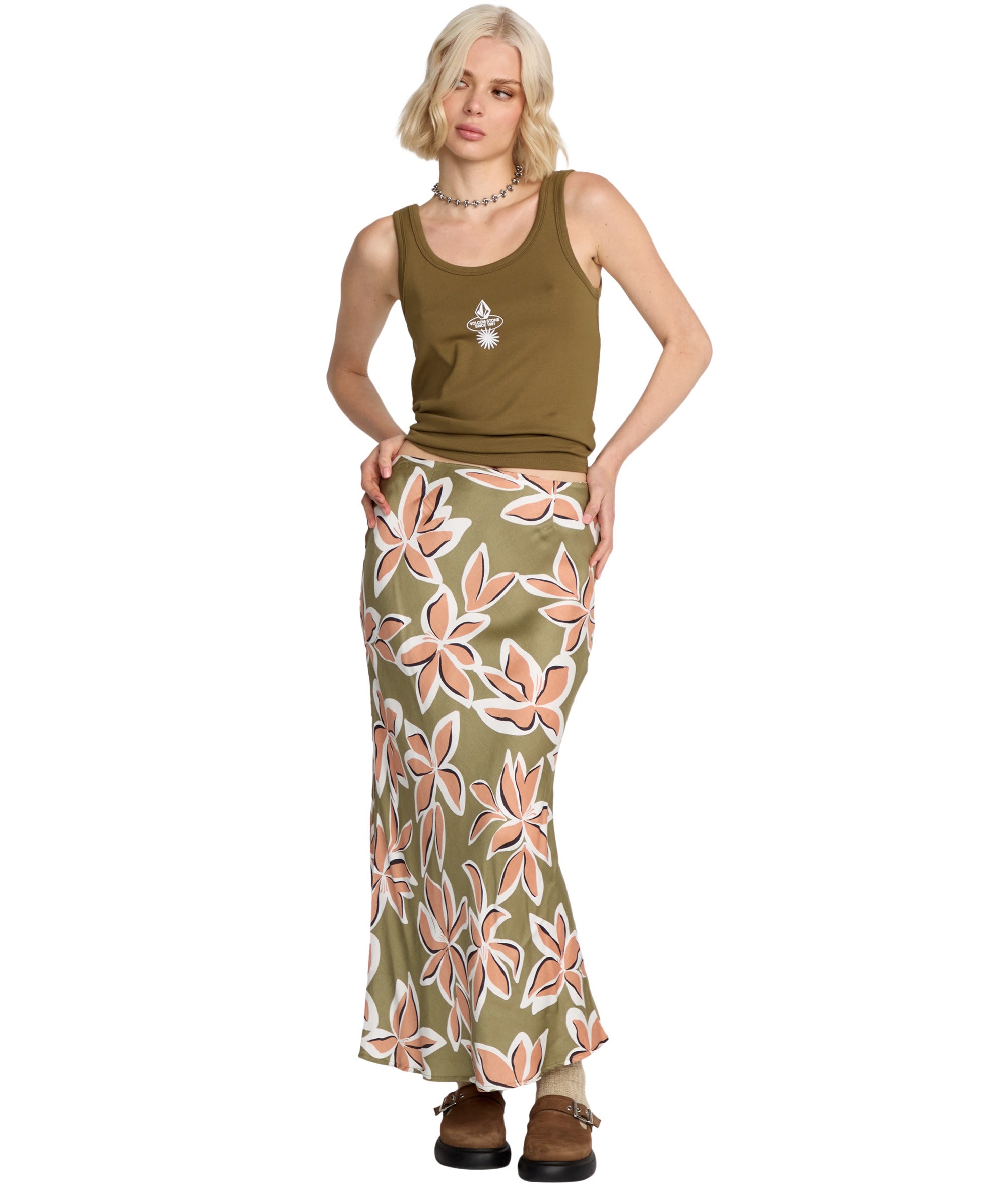 Volcom Psychonic Skirt in LIGHT ARMY