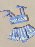 Small Swim Club Blue Holiday Bikini Set in Blue Holiday