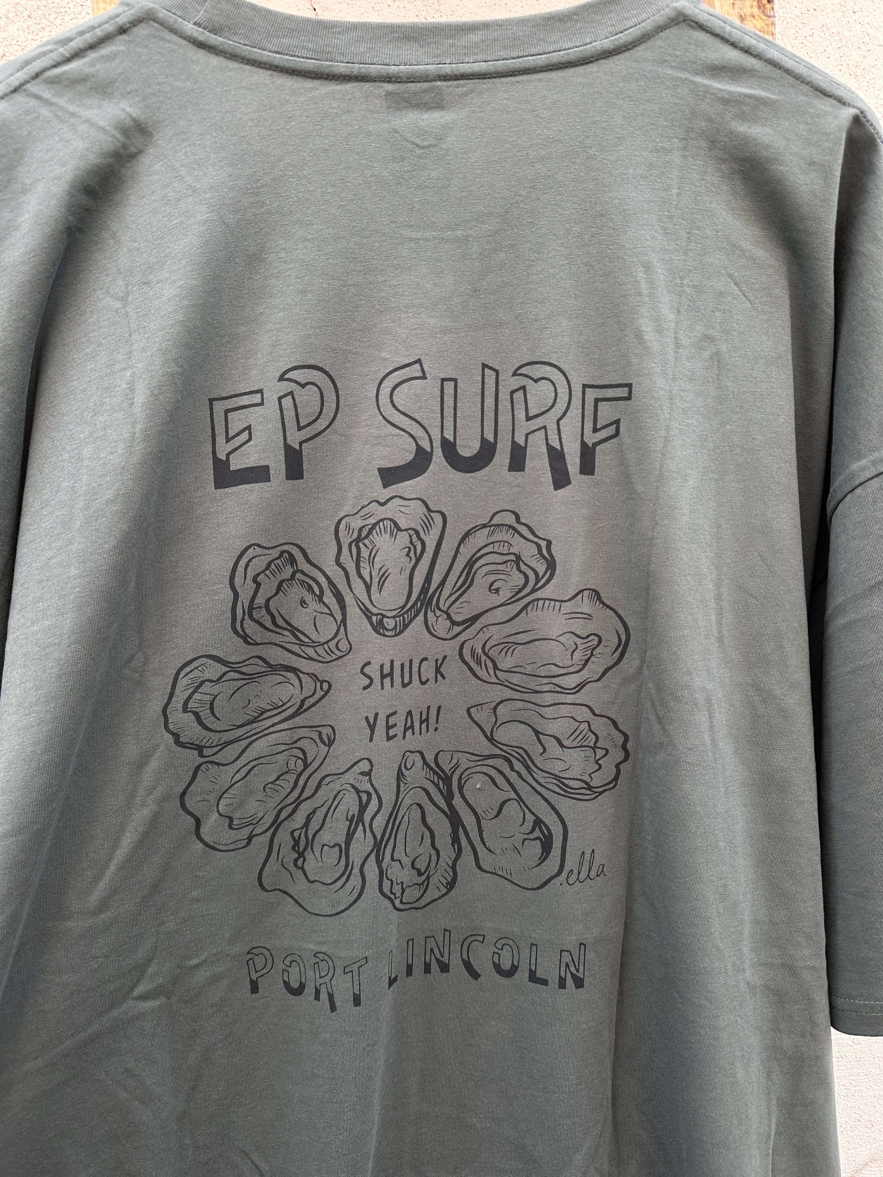 EP SURF Mens Shuck Yeah Tee (4XL & 5XL Only) - Charcoal/Black