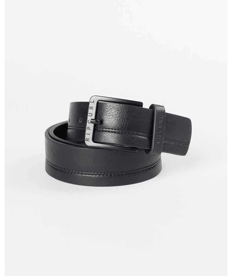 Rip Curl Double Stitch Pu Belt in BLACK