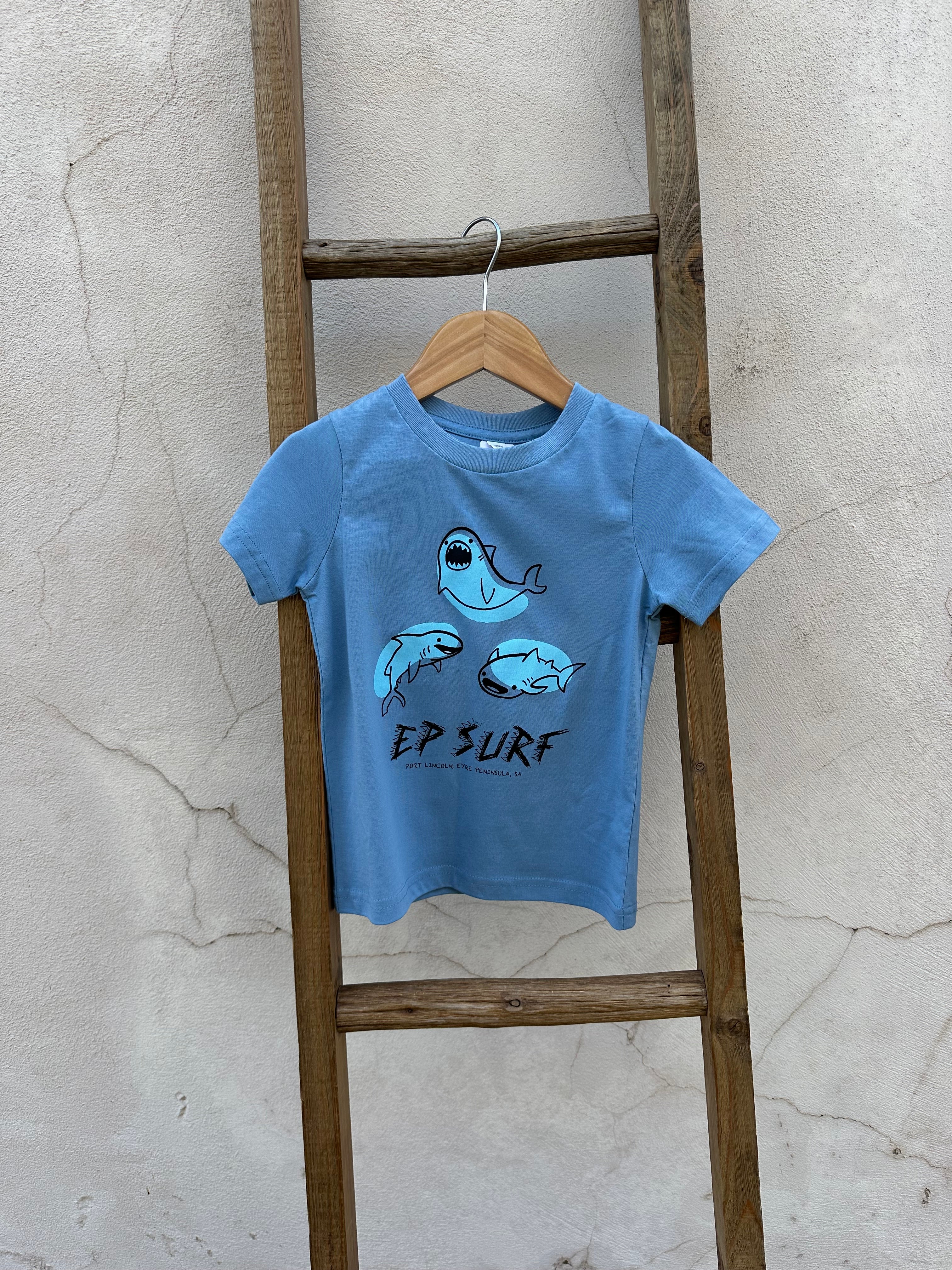 EP SURF Kids Baby Sharks Tee - Caroline Blue