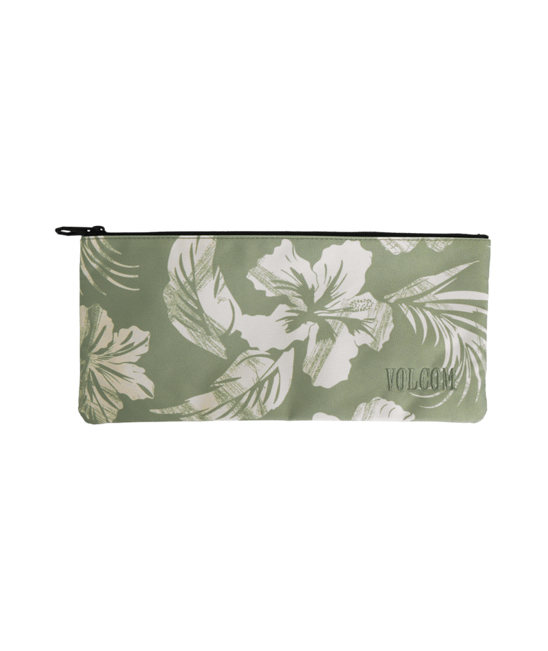 Volcom Patch Attack Pencil Case in MOSS STONE