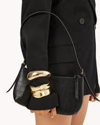Billini Elizabeth Shoulder Bag in BLACK CROC
