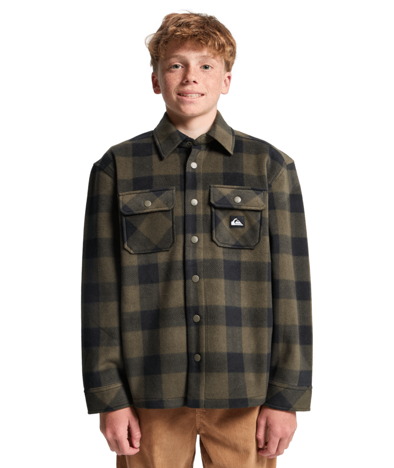 Quiksilver Bering Strait Check Shirt Yth in BERING STRAIT GRAPE LEAF