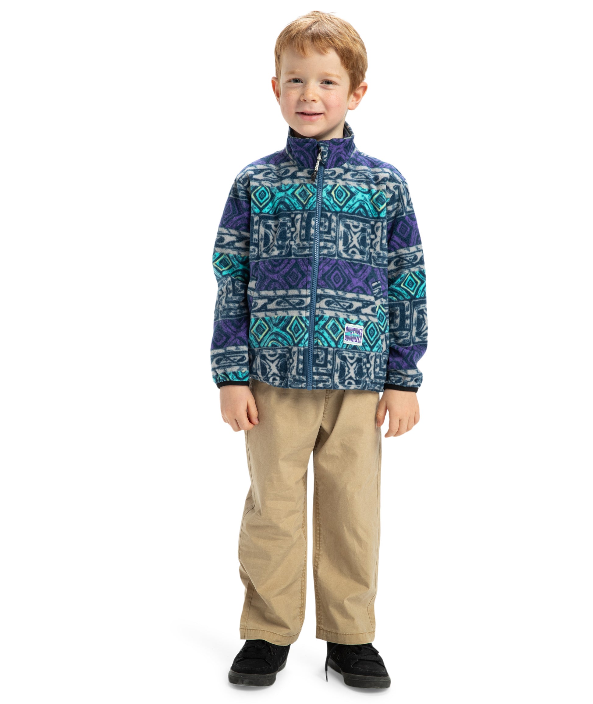 Quiksilver Global Heat Polar Zip Boys in SILVER GRAY GLOBAL HEAT STRIPE