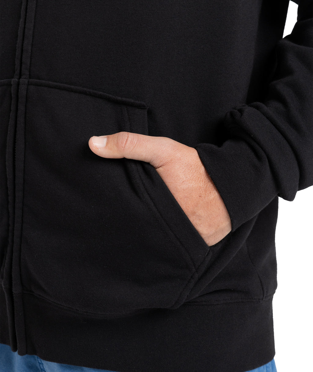 Quiksilver Salt Water Zip Hoodie in BLACK