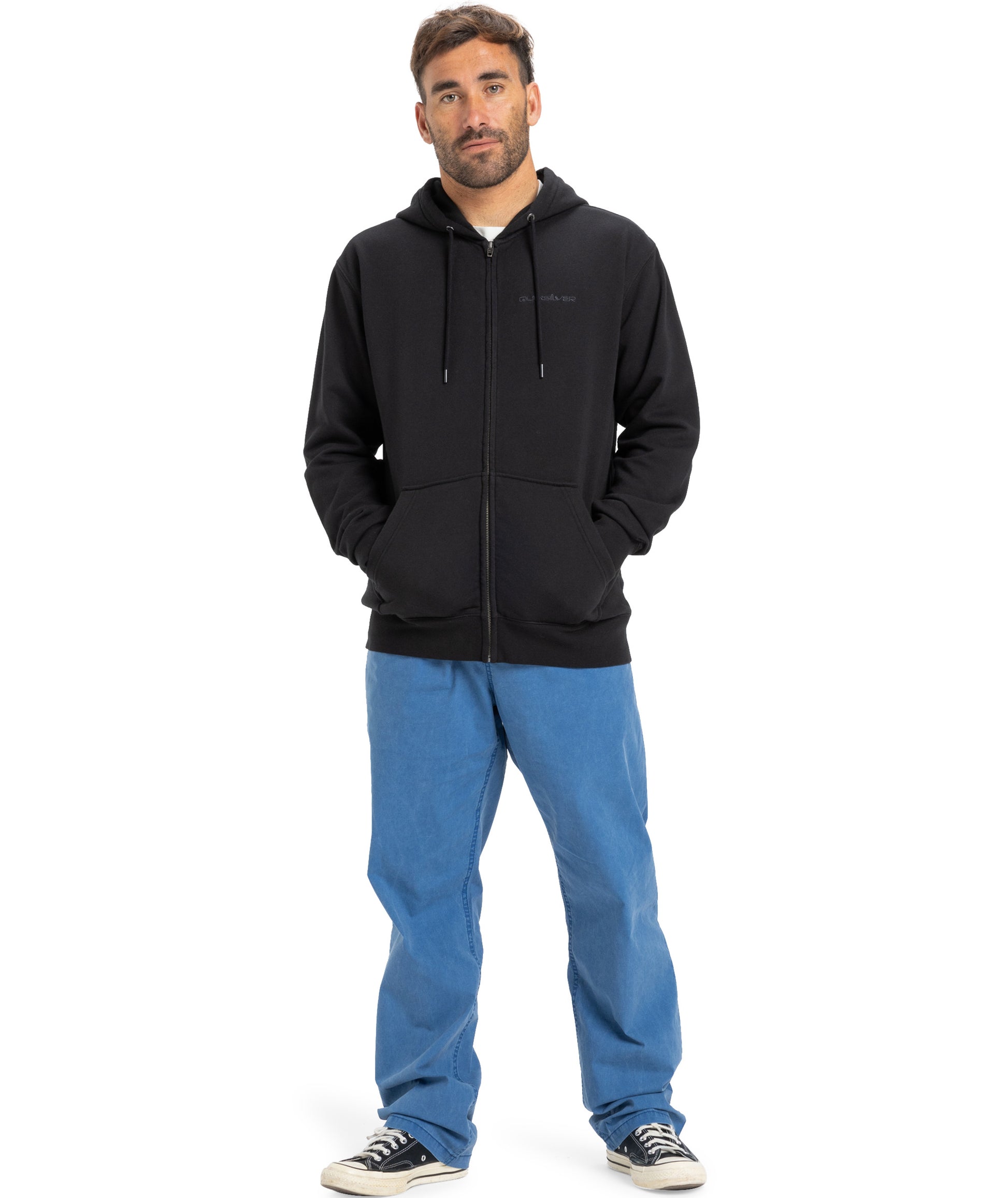 Quiksilver Salt Water Zip Hoodie in BLACK
