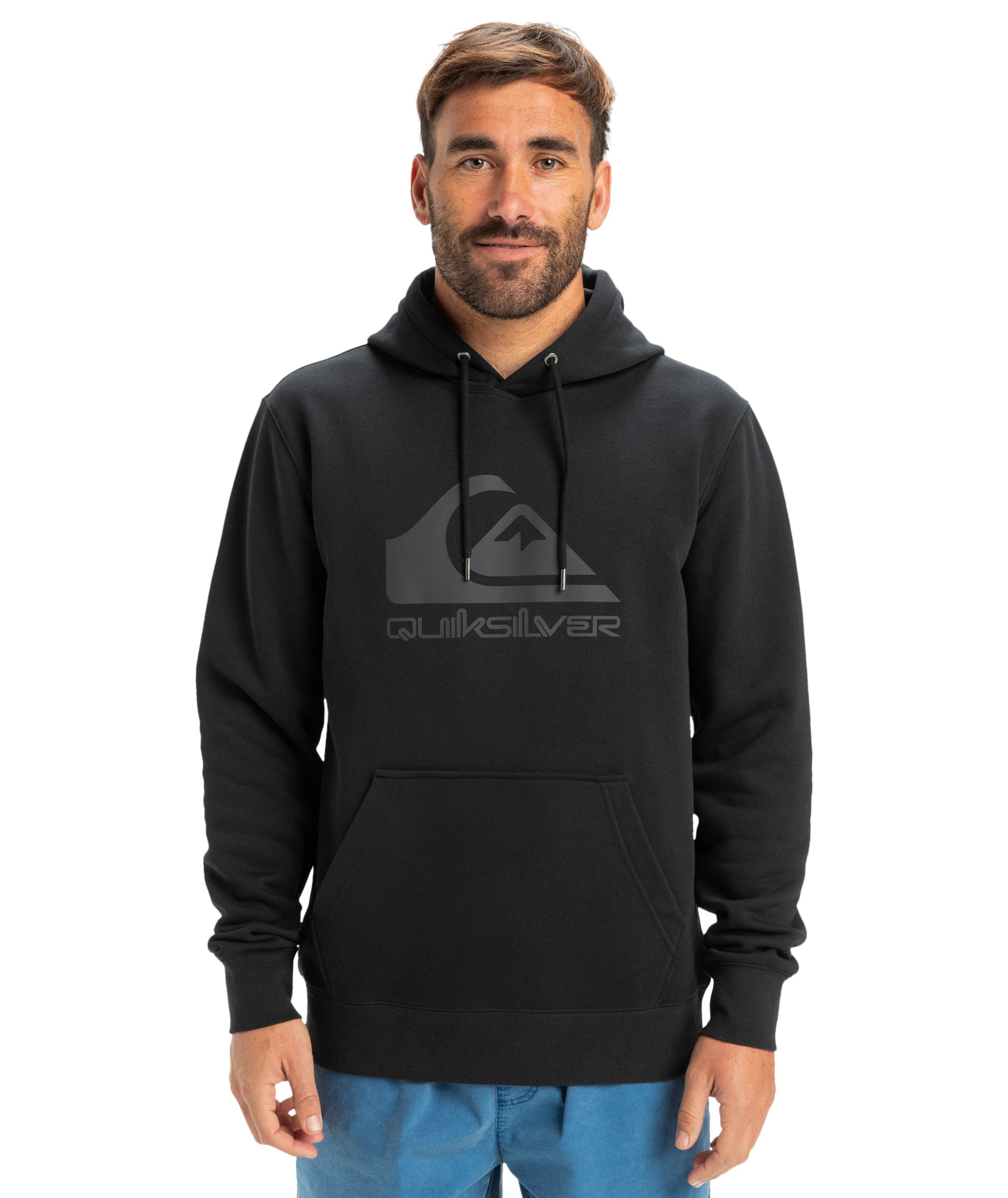 Quiksilver Comp Logo Hoodie in BLACK