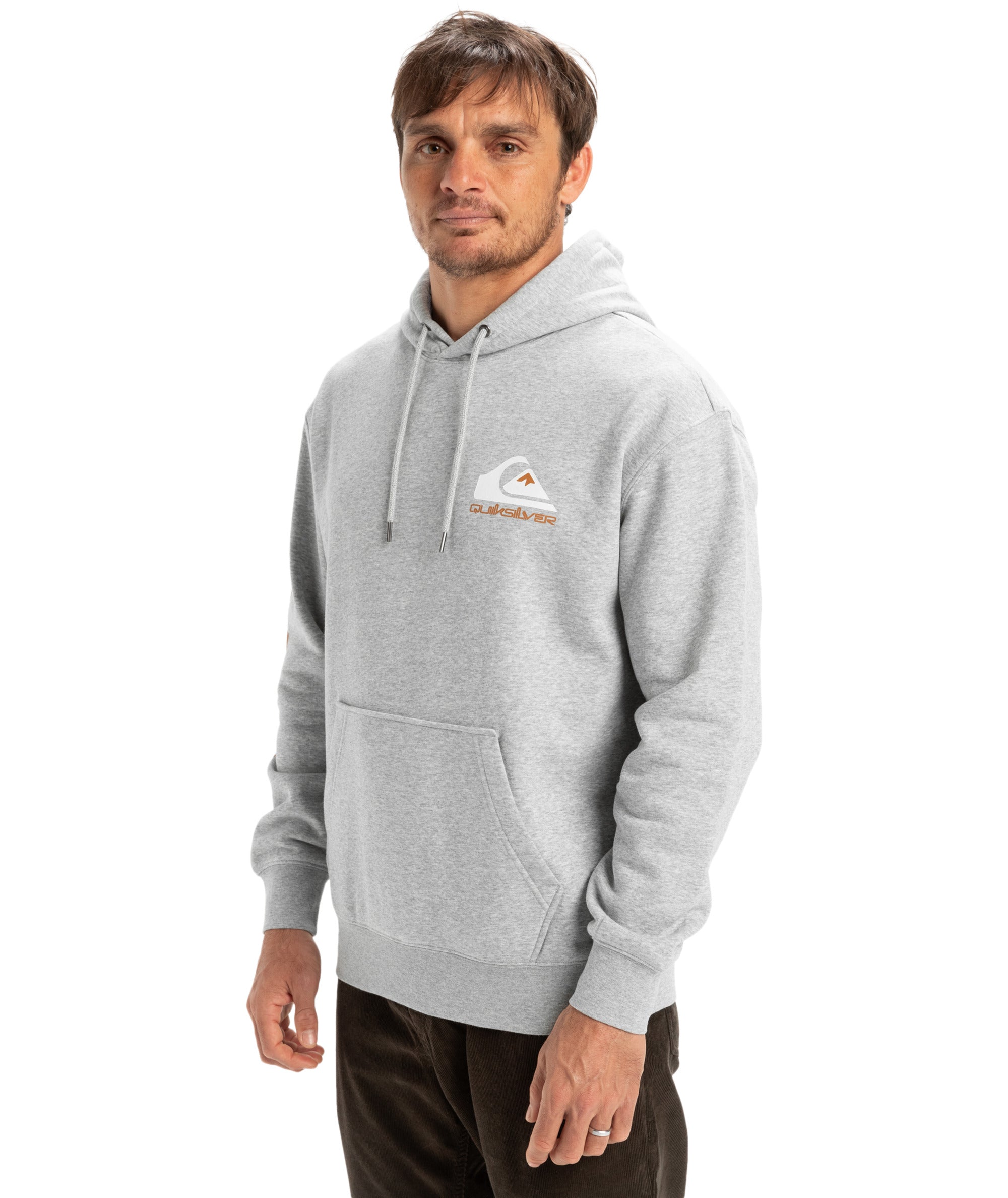 Quiksilver Omni Logo Hoodie in LIGHT GREY HEATHER