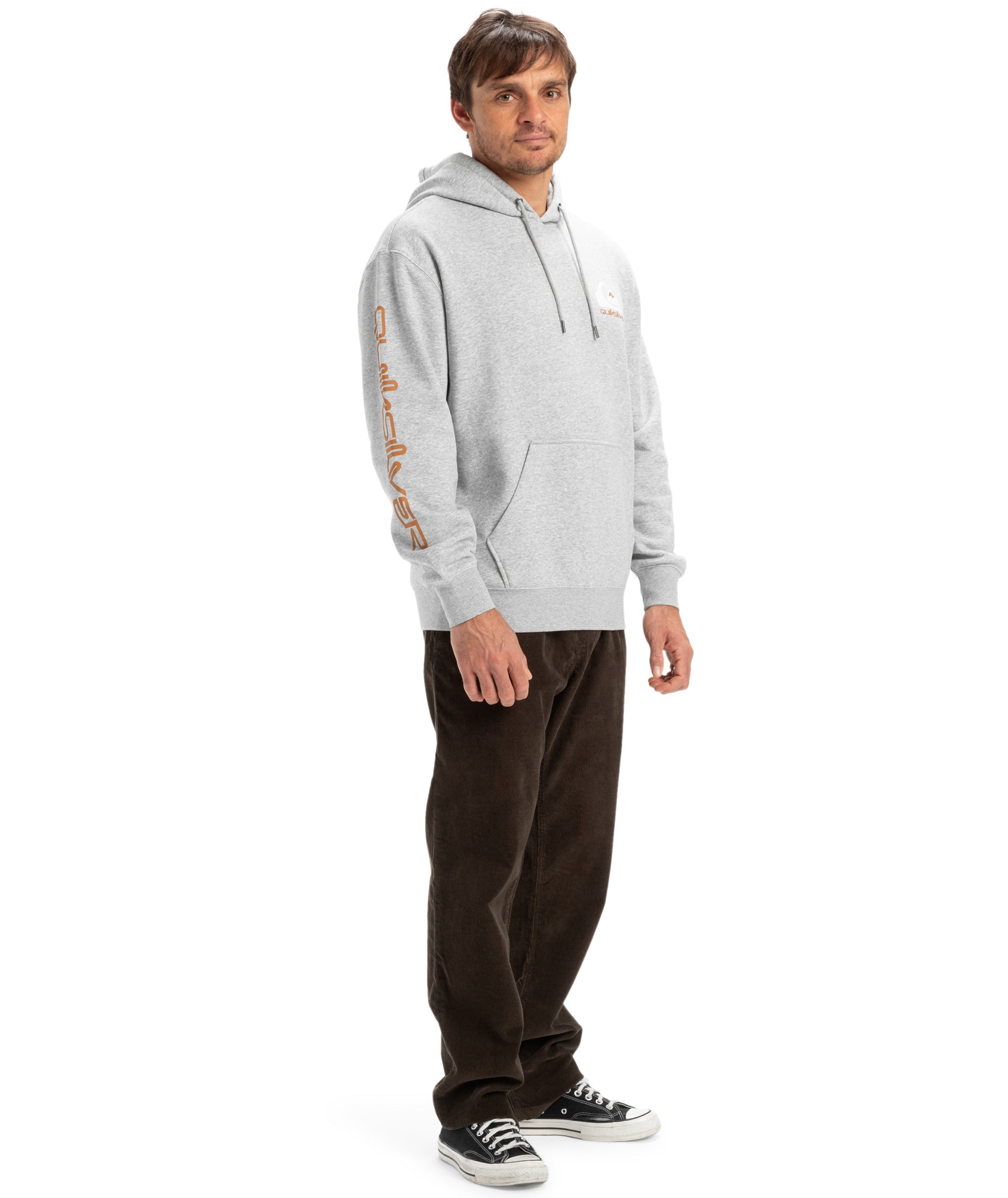 Quiksilver Omni Logo Hoodie in LIGHT GREY HEATHER