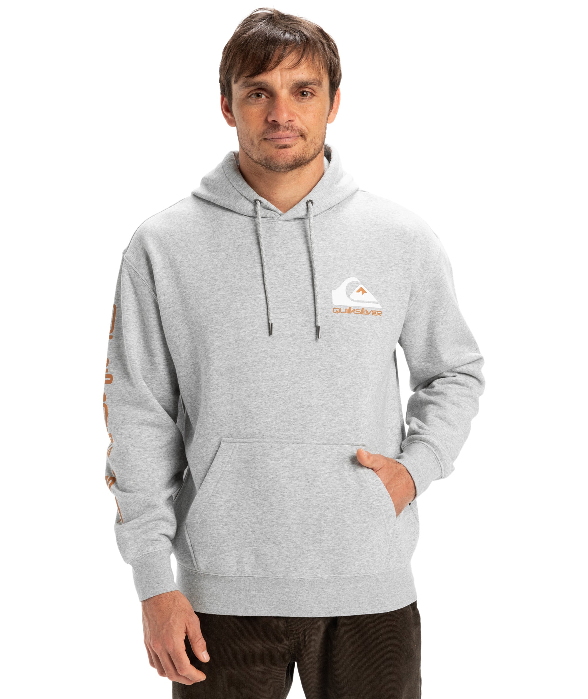 Quiksilver Omni Logo Hoodie in LIGHT GREY HEATHER