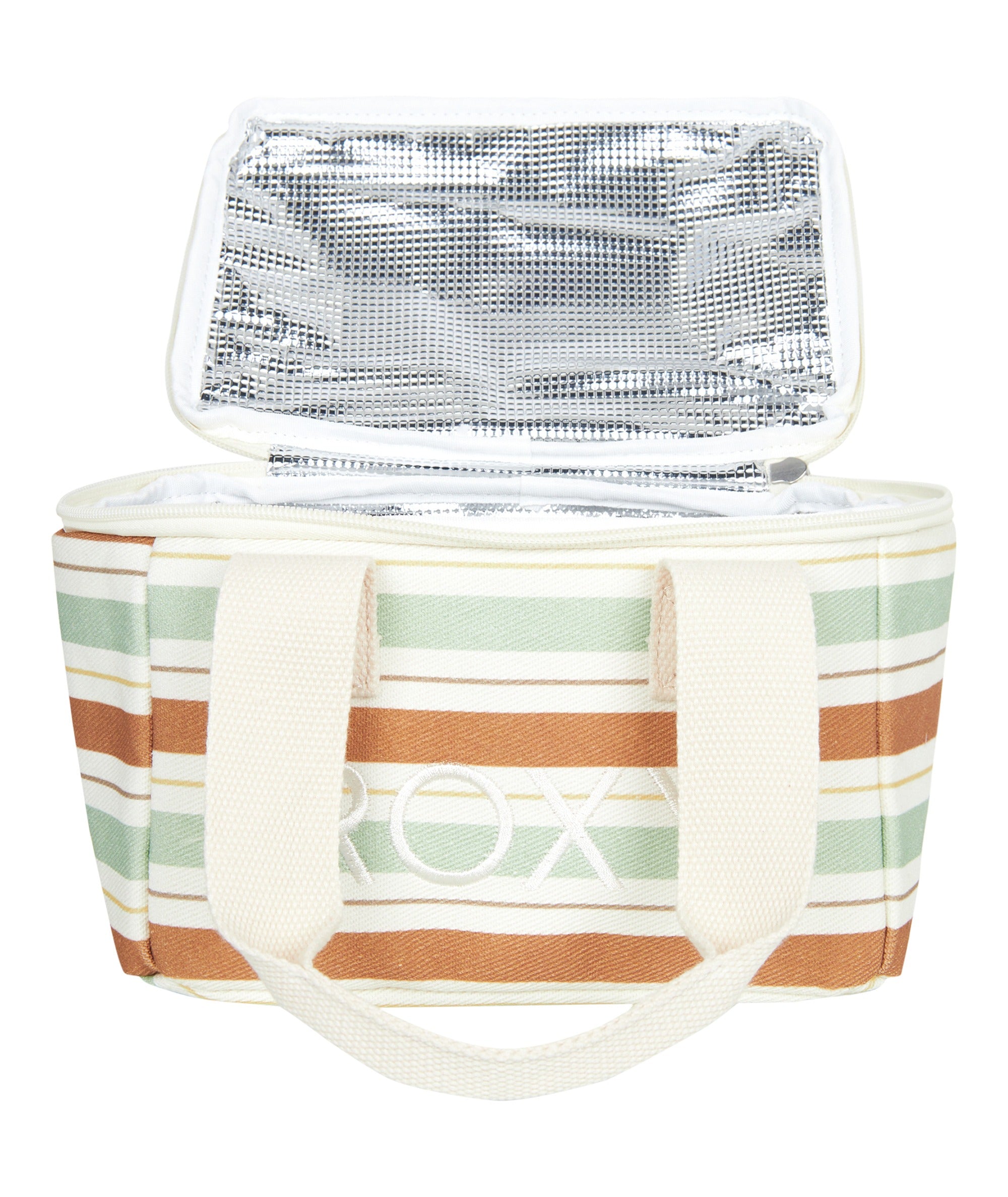 Roxy Stripy Beach Lunchbox in LAUREL GREEN CARVER STRIPE SWI