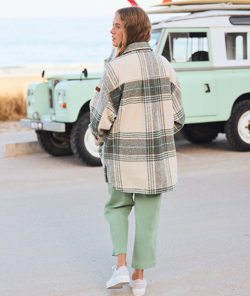 Roxy Check Me Now in AGAVE GREEN OLAN PLAID