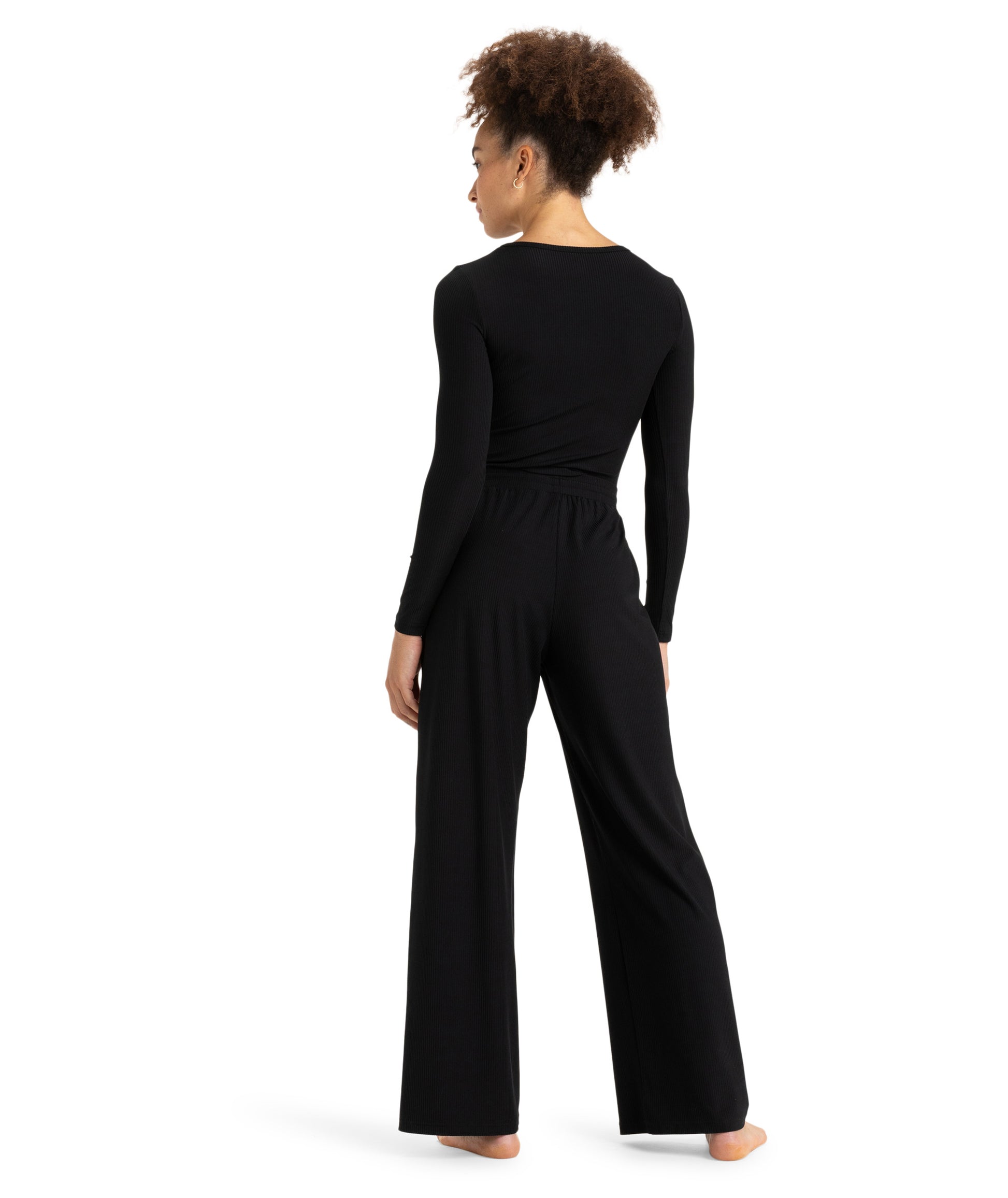 Roxy Rise & Vibe Rib Wide Leg Pants in ANTHRACITE