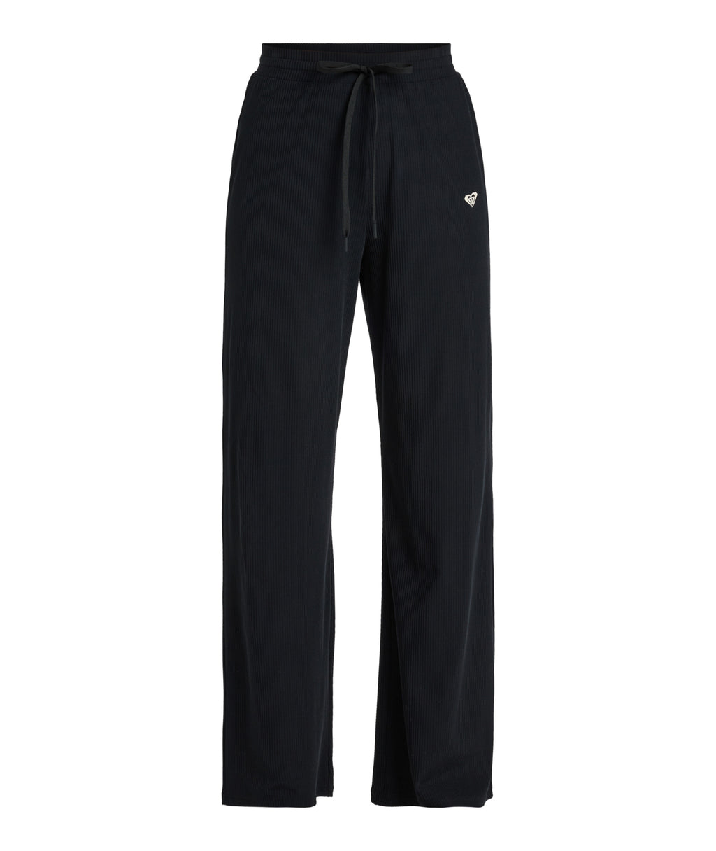 Roxy Rise & Vibe Rib Wide Leg Pants in ANTHRACITE