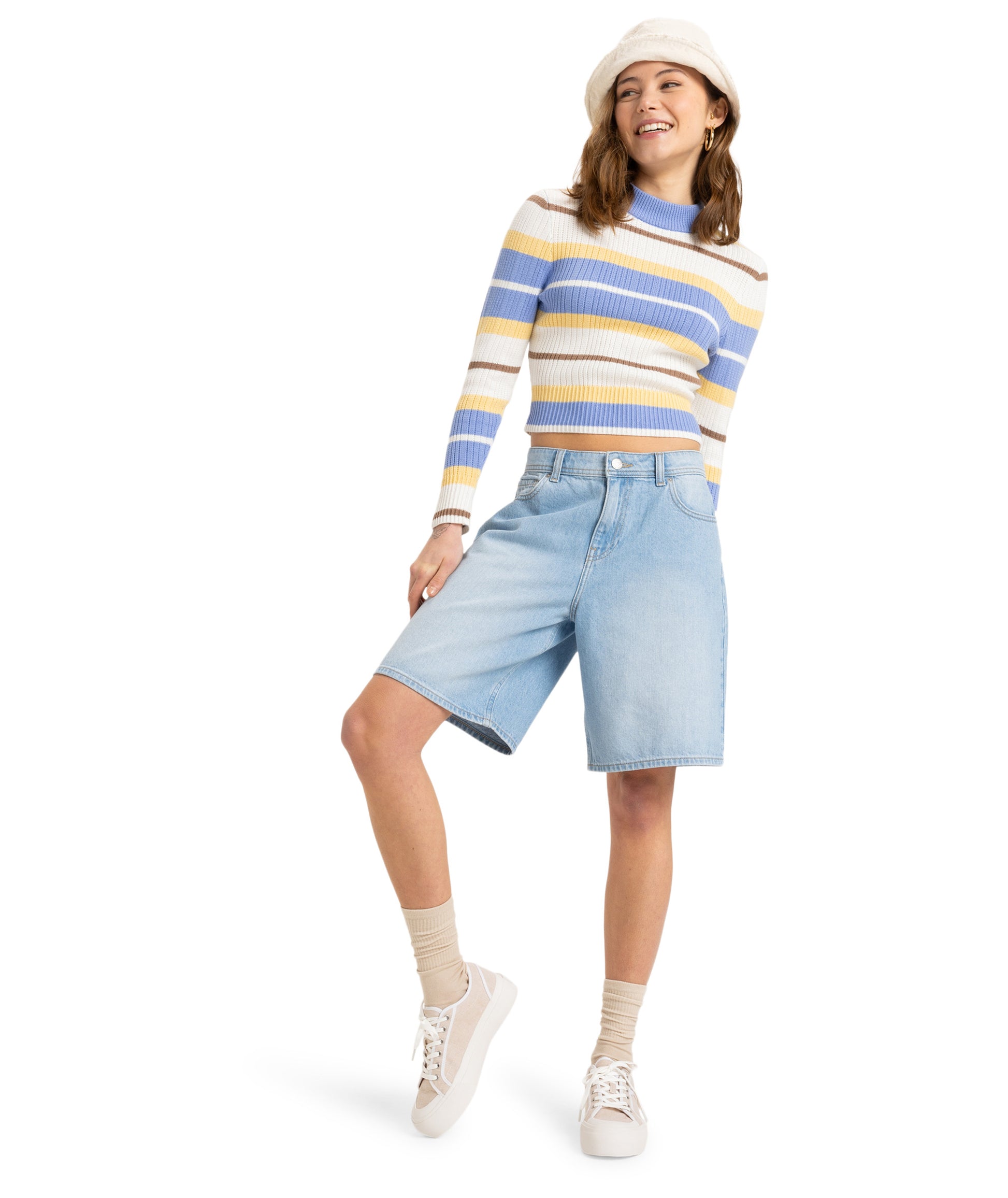 Roxy Playa Morning Sweater in GRAPEMIST PLAYA MORNING STRIPE