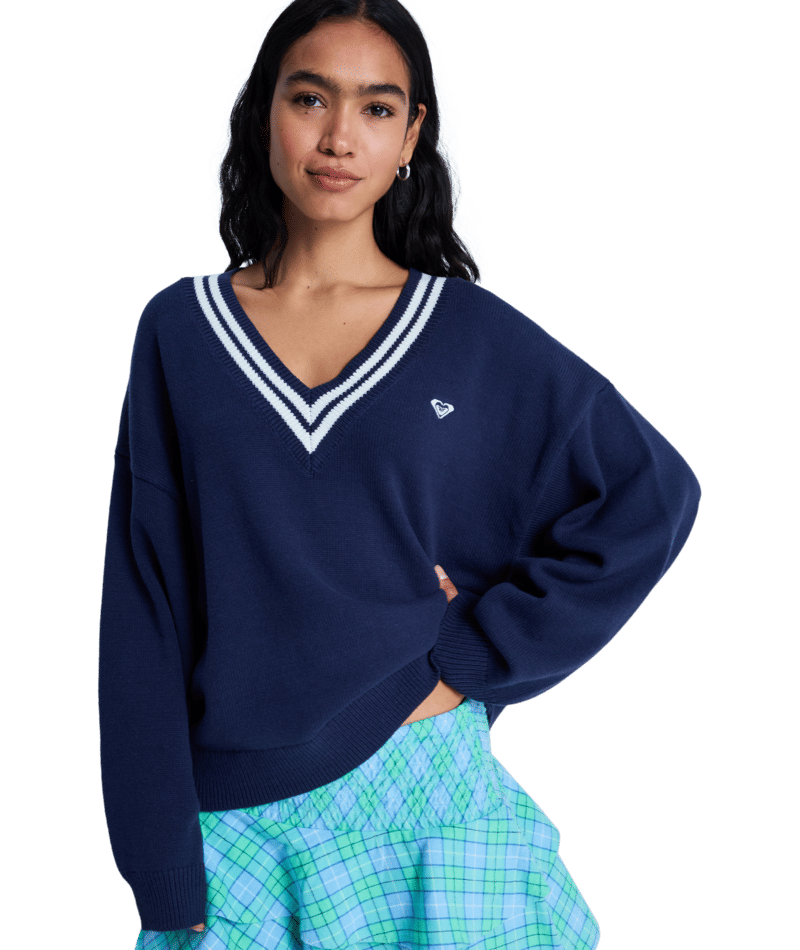 Roxy Surf School V Neck in MOOD INDIGO