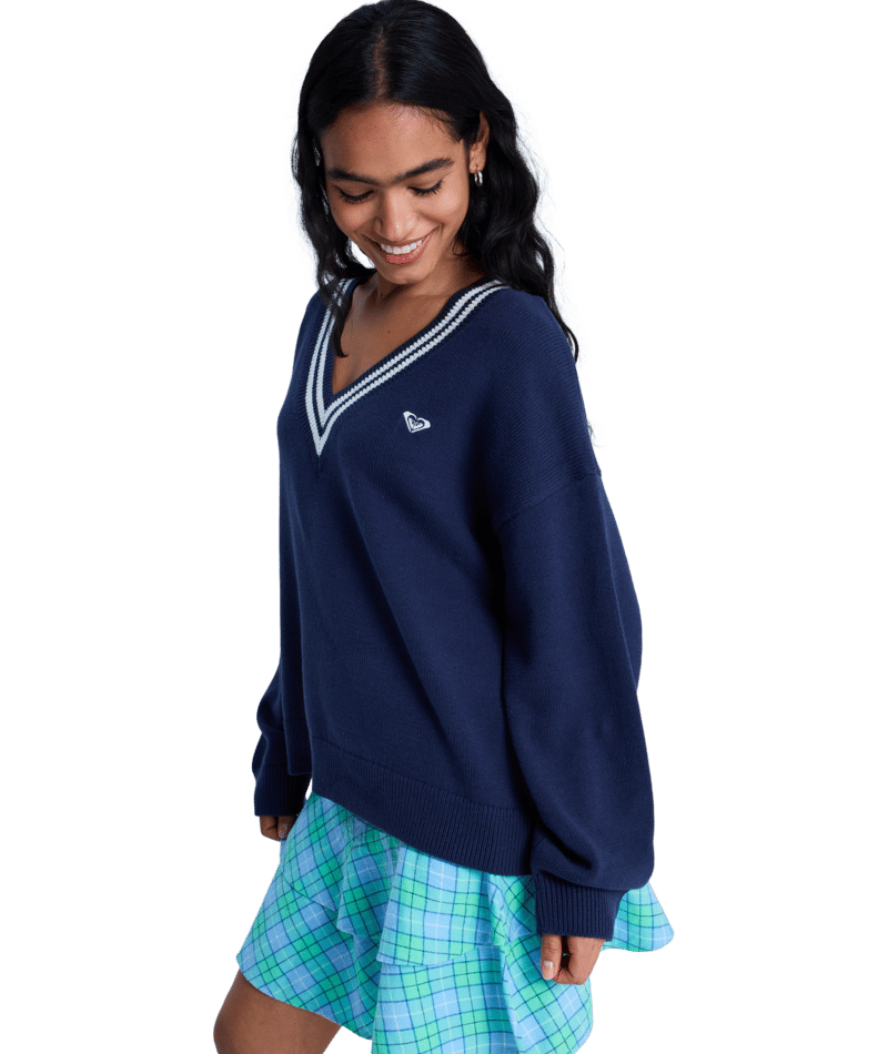 Roxy Surf School V Neck in MOOD INDIGO