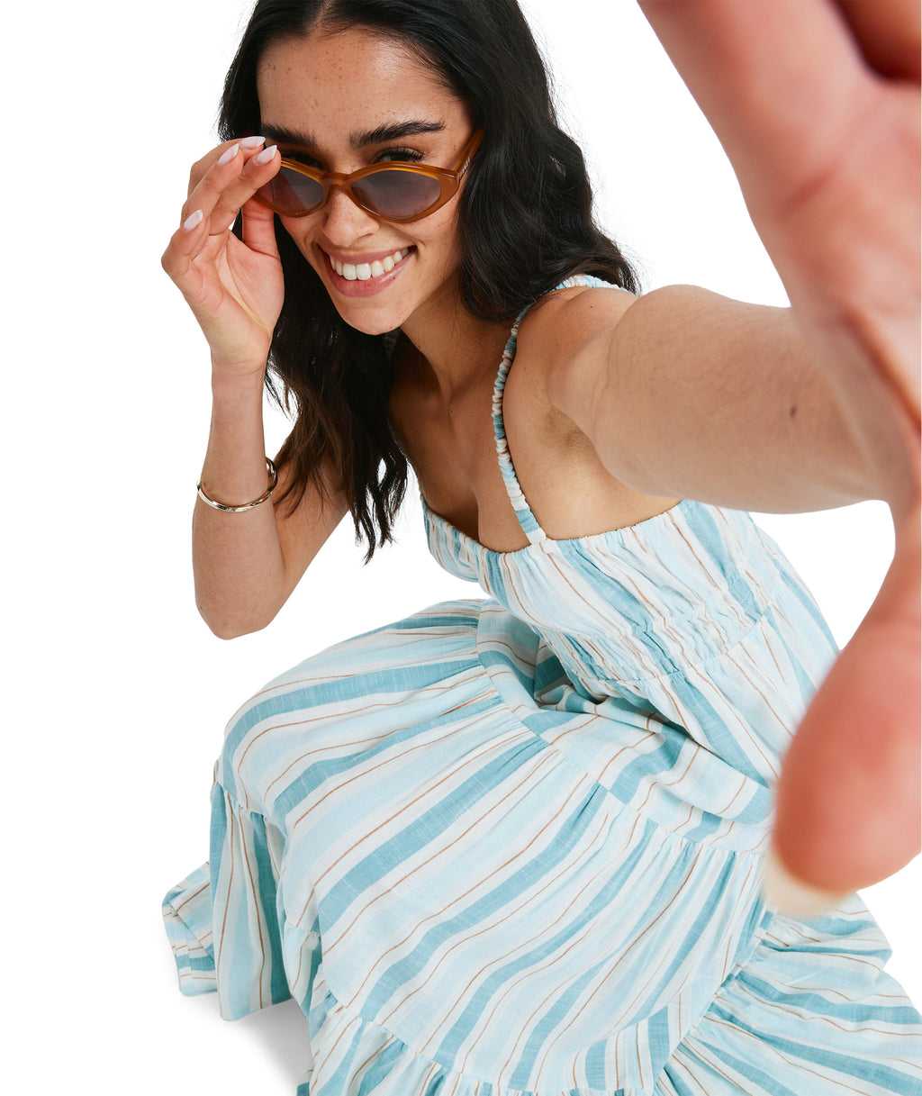 Roxy Sunshine Coastline Stripe in EGRET CARVER STRIPE