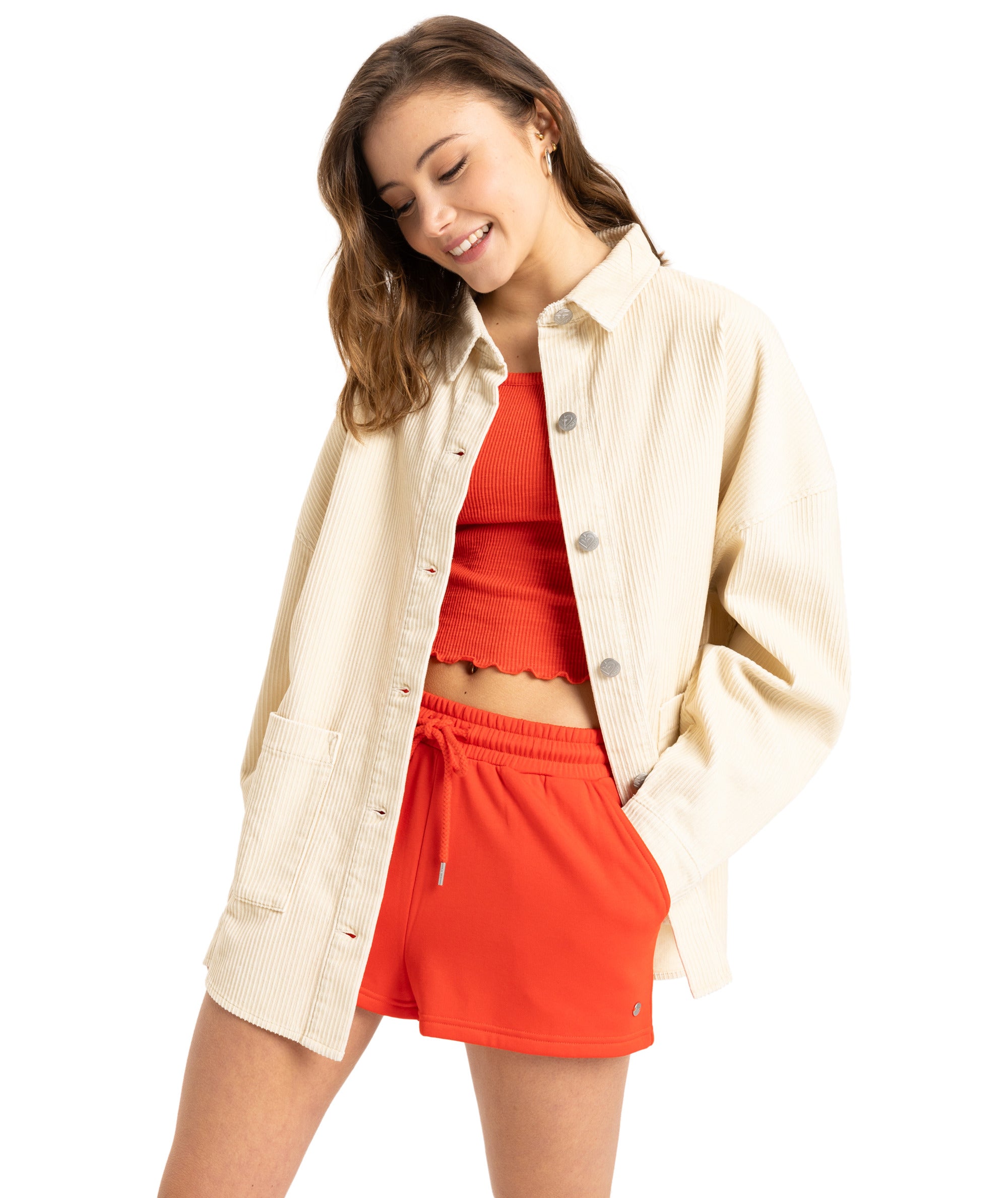 Roxy Kick Back Washed Cord in PARCHMENT