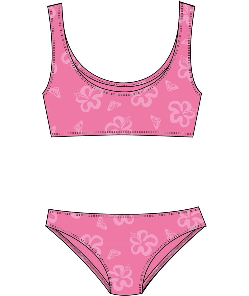 Roxy Flip Flower Bralette Set in PINK COSMOS FLIP FLOWER TERRY