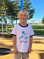 EP SURF Kids Baby Sharks Tee - Navy/White