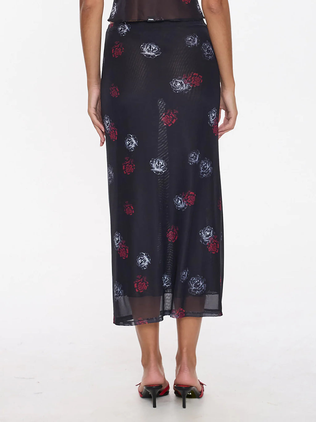 Thrills Co Perfect Illusion Mesh Maxi Skirt - Black