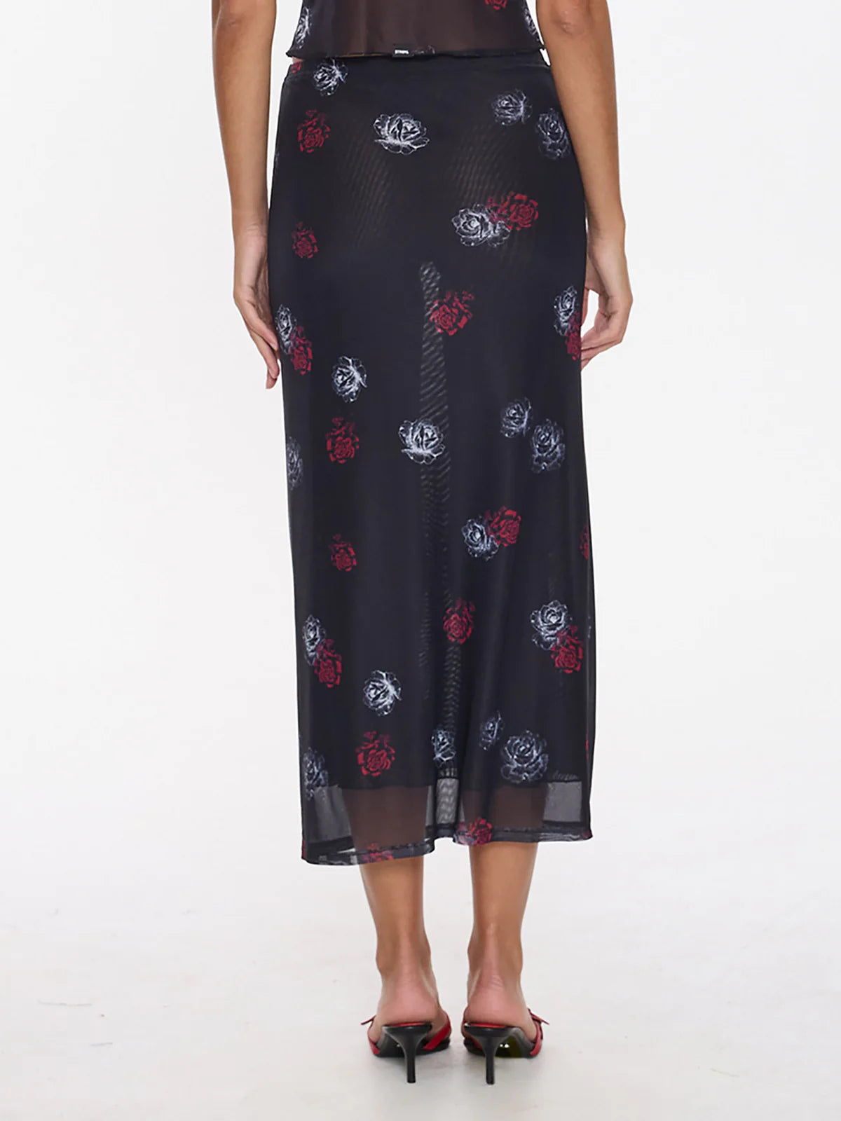 Thrills Co Perfect Illusion Mesh Maxi Skirt - Black