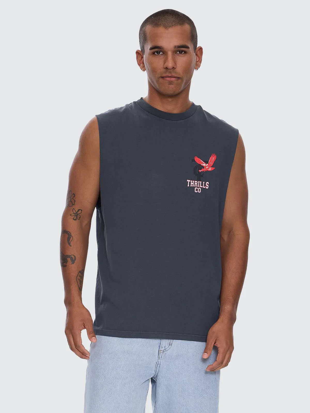 Thrills Co Wonder World Merch Fit Muscle Tee - Ebony