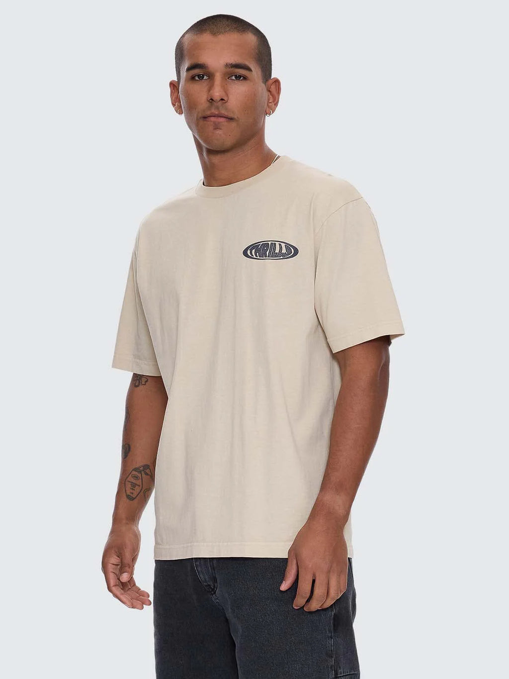 Thrills Co Shadowless Oversize Fit Tee - Oatmeal