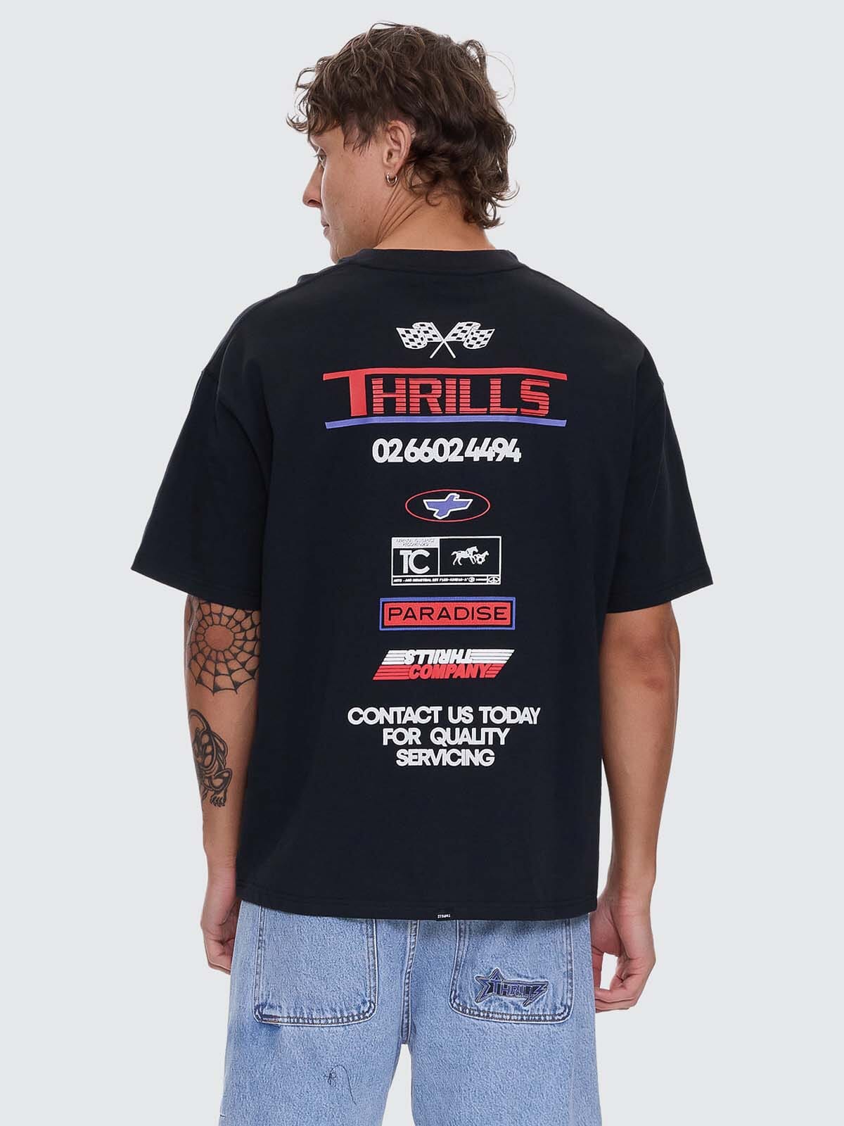 Thrills Co Rapid Fire Box Fit Oversize Tee - Washed Black