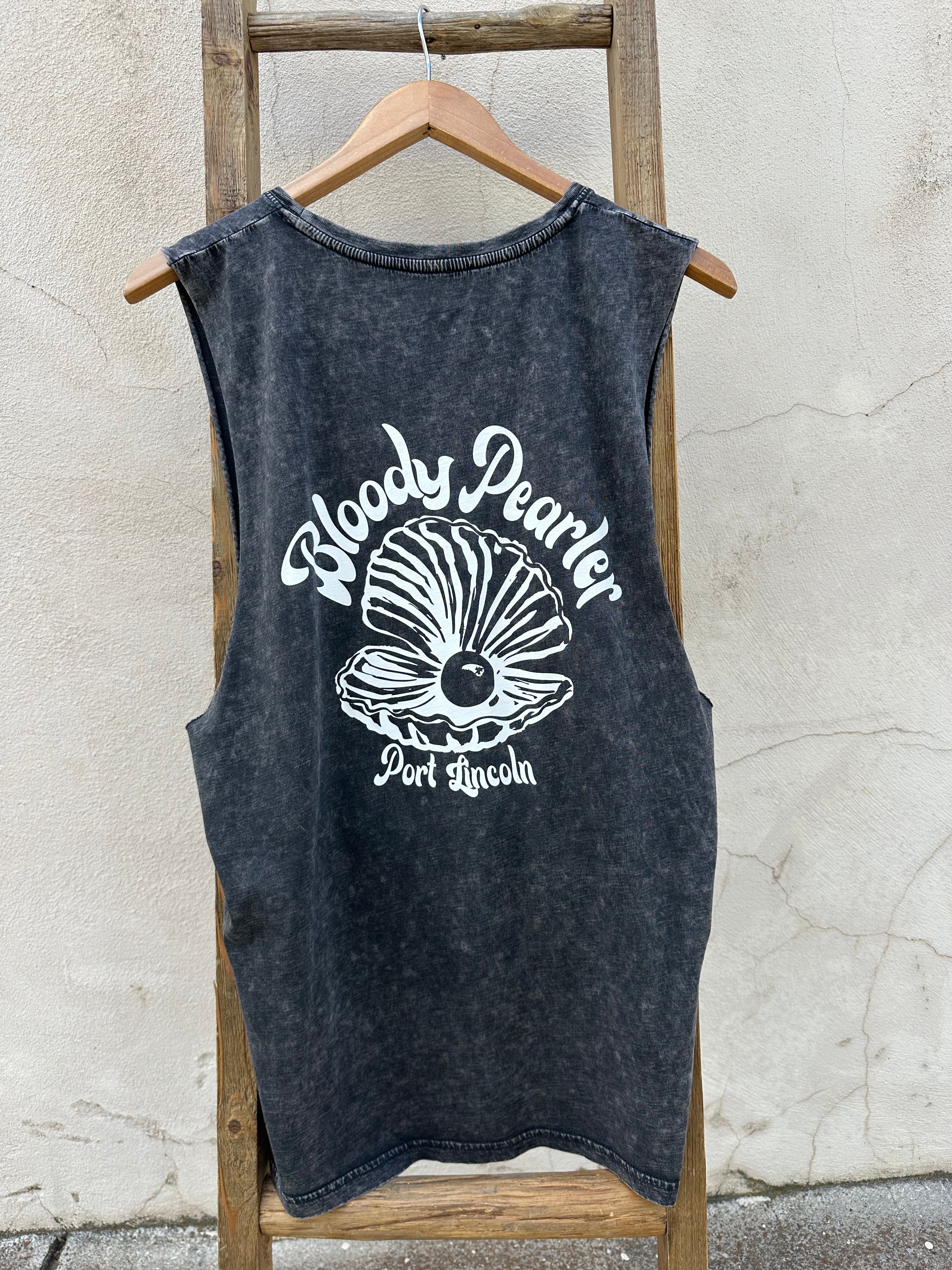 EP SURF Mens Bloody Pearler Tank - Black Stonewash/White