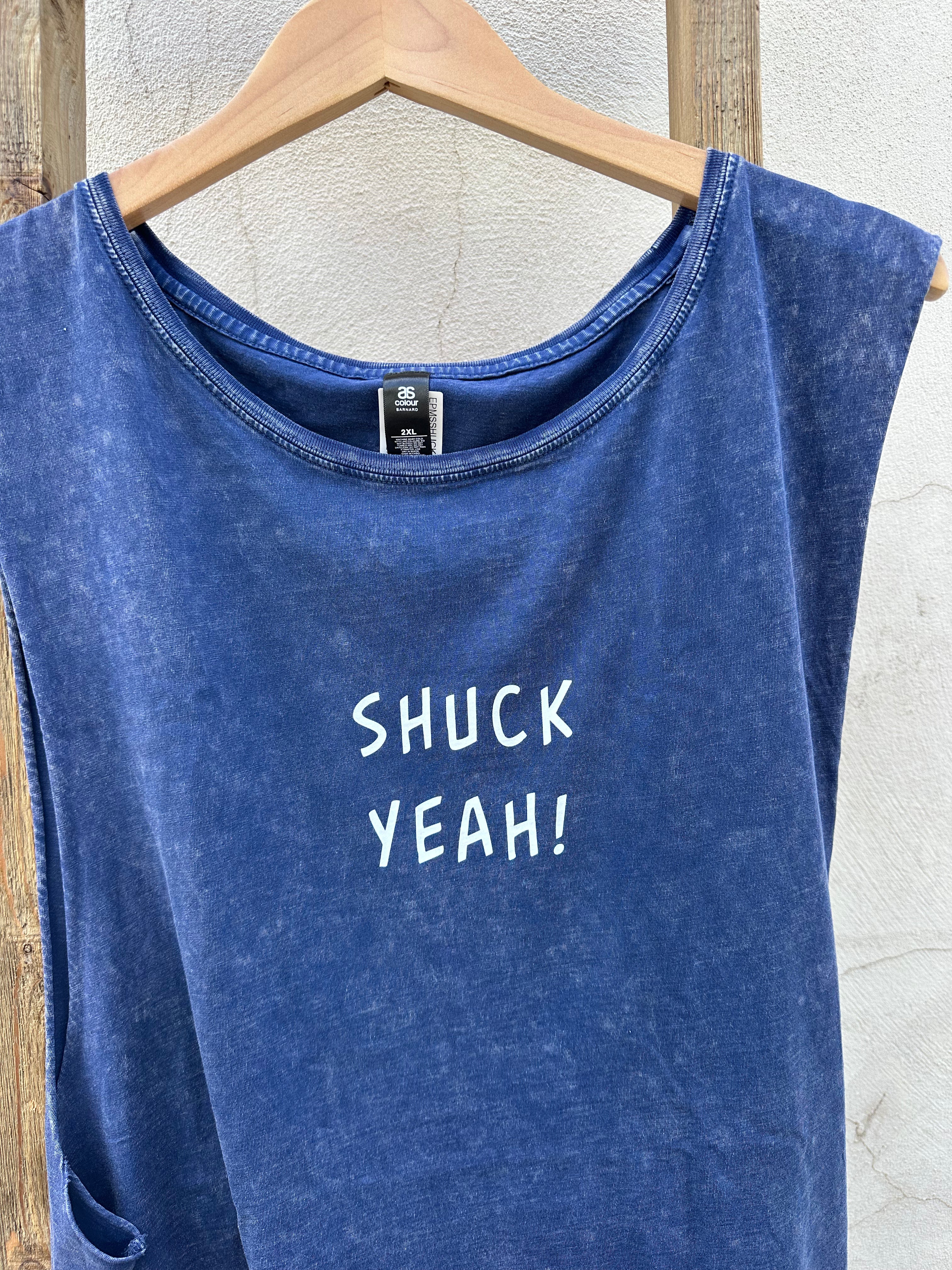 EP SURF Mens Shuck Yeah Muscle Tank - Blue Stonewash/White