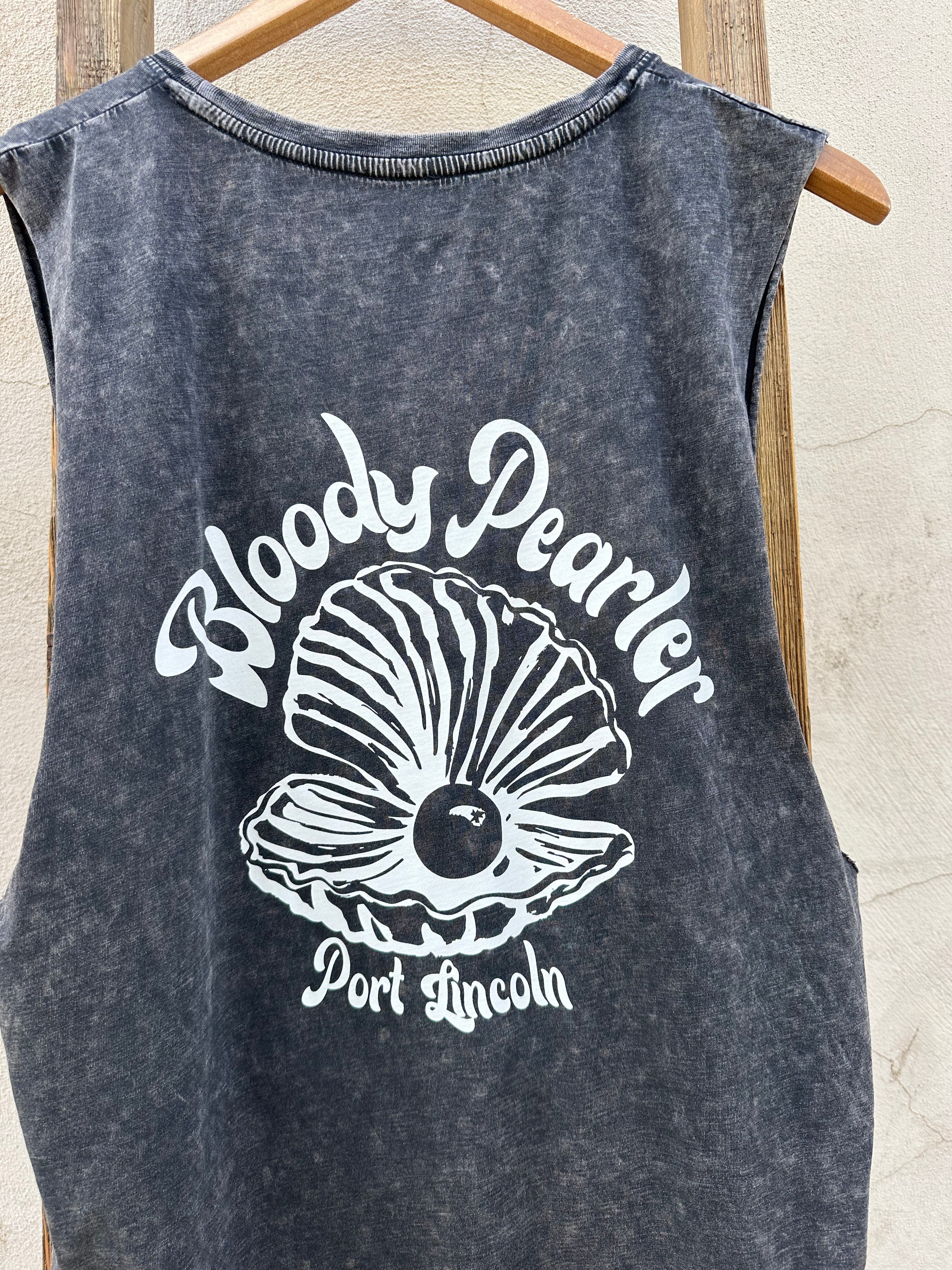 EP SURF Mens Bloody Pearler Tank - Black Stonewash/White