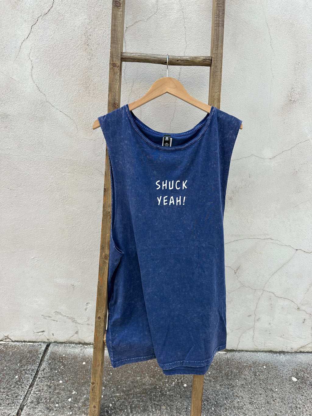 EP SURF Mens Shuck Yeah Muscle Tank - Blue Stonewash/White