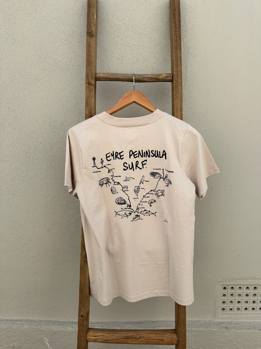 EP SURF Womens Map Tee - Bone/Black