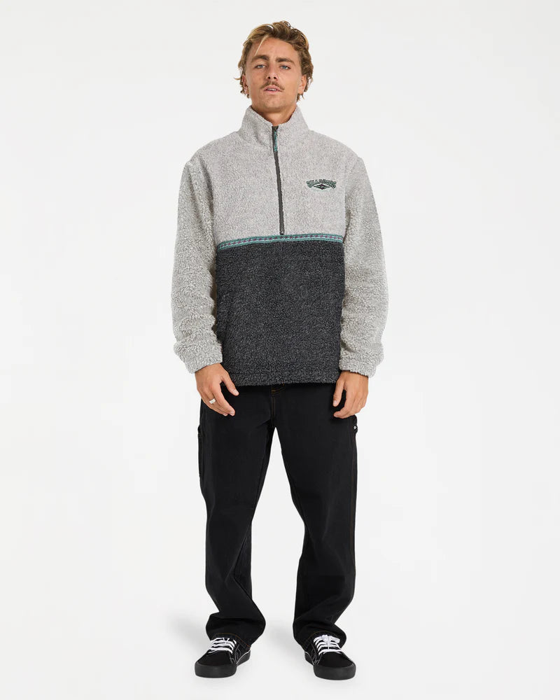 Billabong Mens Boundary Tombstone Mock Neck Fleece Pullover