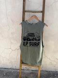 EP SURF Mens Troopy Muscle Tank - Moss Stonewash/Black