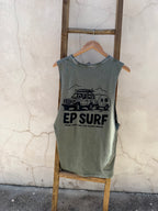 EP SURF Mens Troopy Muscle Tank - Moss Stonewash/Black