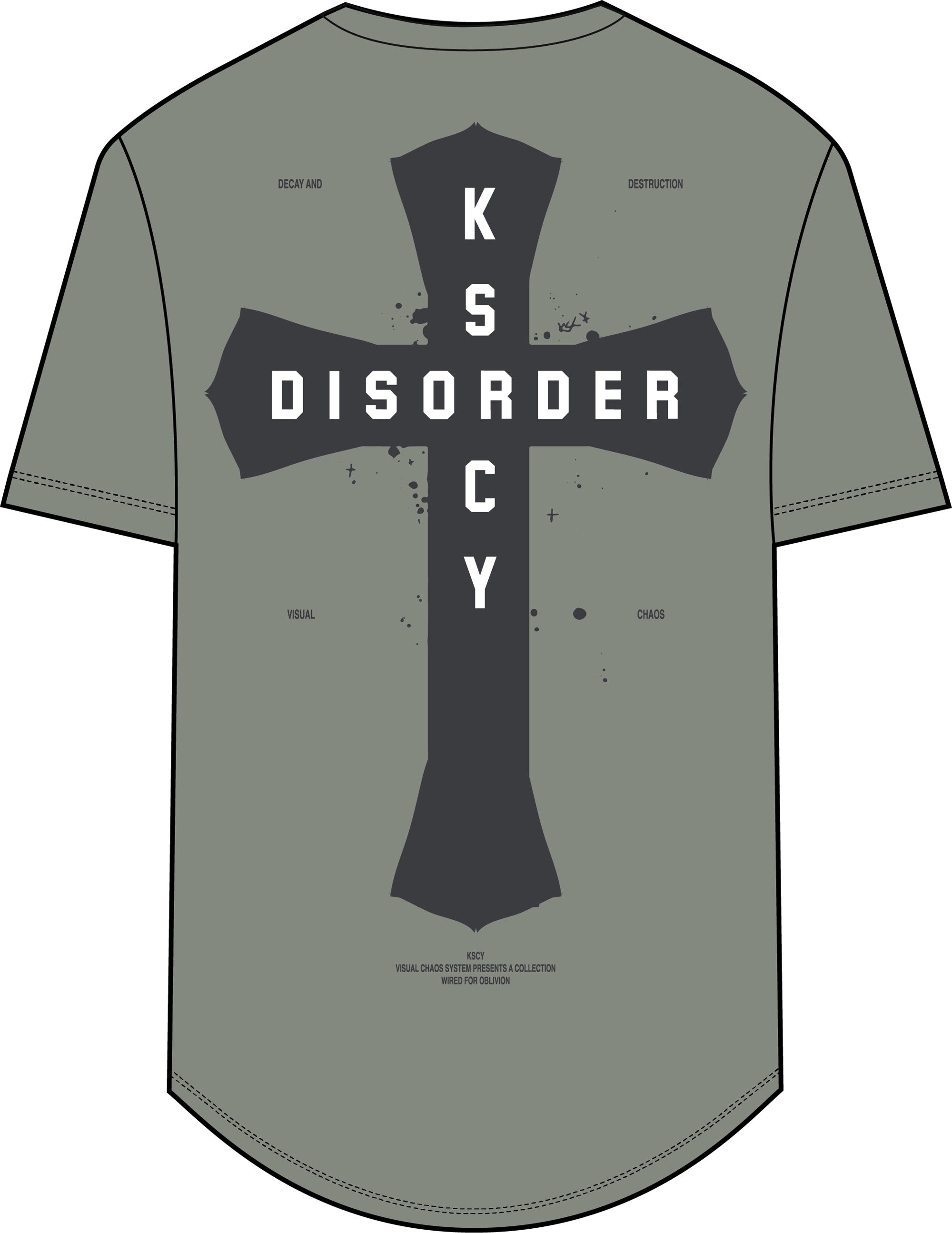 Kiss Chacey Hyped Dual Curved Tee in Pigment Shadow