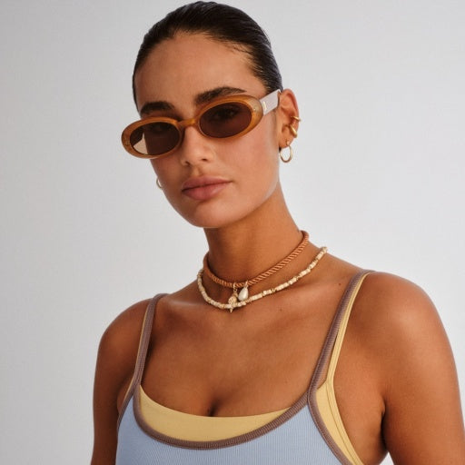 Le Specs Work It in GOLD PEARL