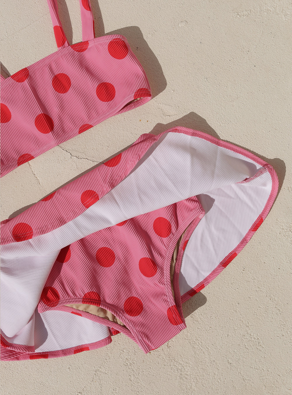 Small Swim Club Pink Polka Bikini Set in Polka