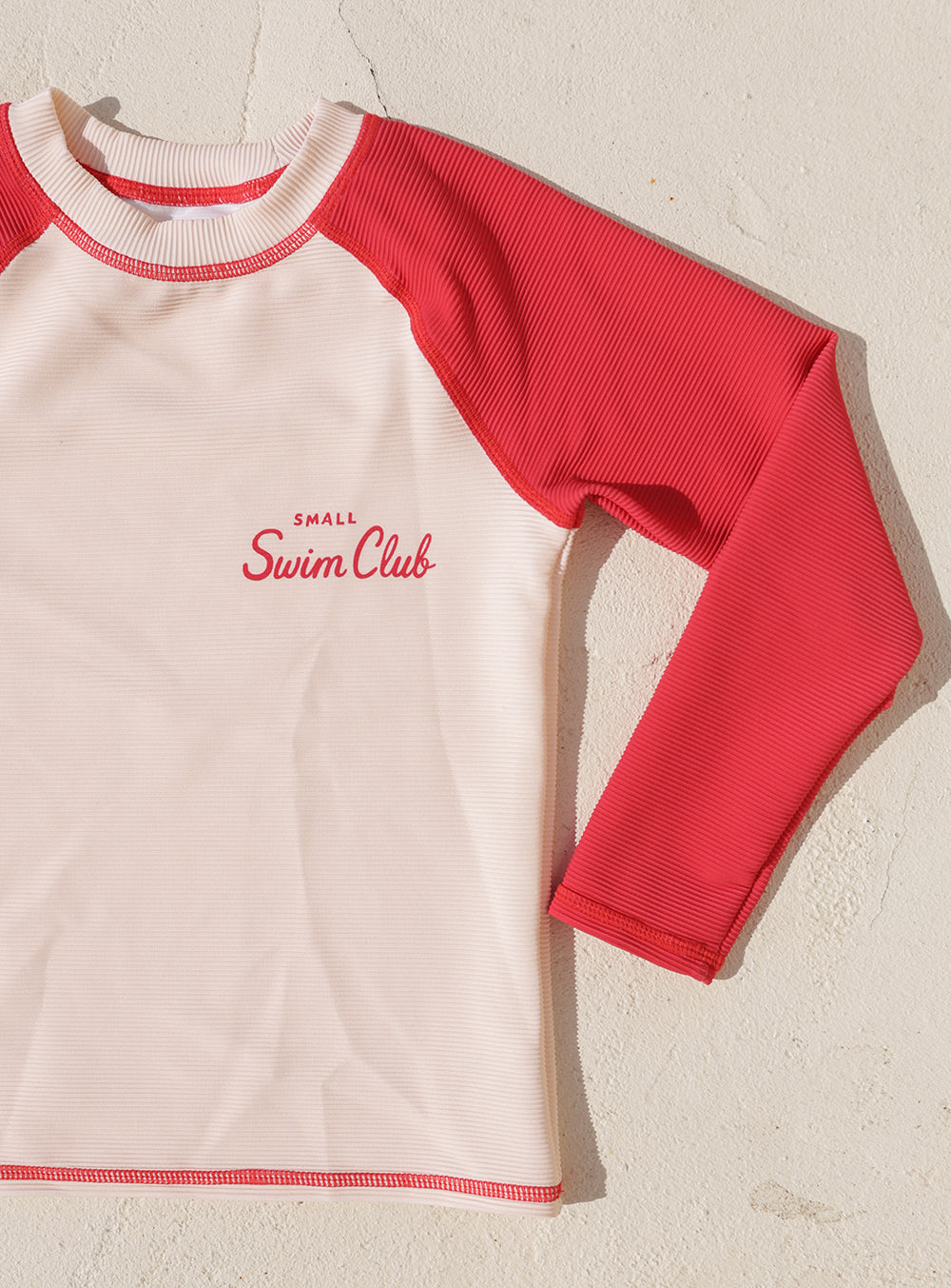 Small Swim Club Red Raglan Rashie in Red Raglan