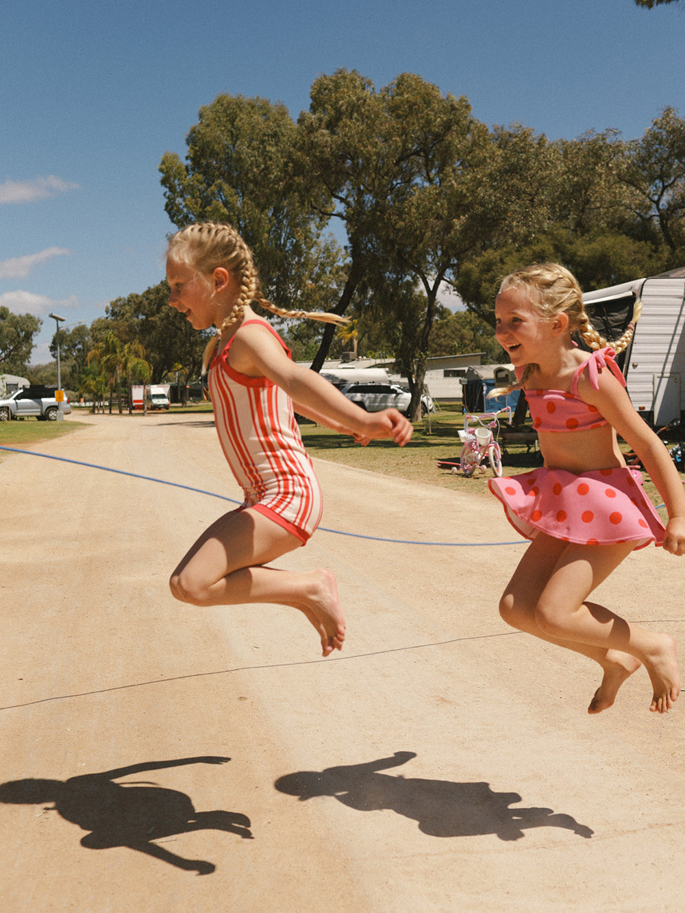 Small Swim Club Pink Polka Bikini Set in Polka