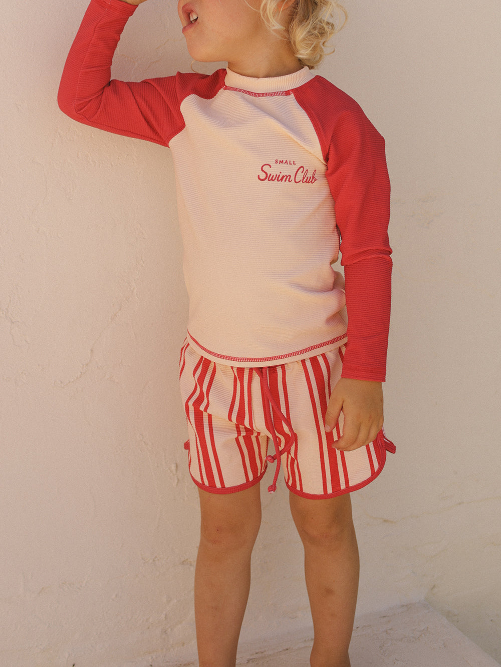 Small Swim Club Stripe Swim Short in Stripe