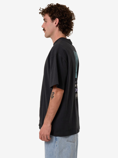 Thrills Filter Box Fit Oversize Tee - Faded Black in Faded Black
